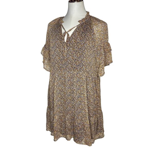 Lulus Babe Date Black Floral Print Tiered Short Sleeve Babydoll Dress - Picture 4 of 11